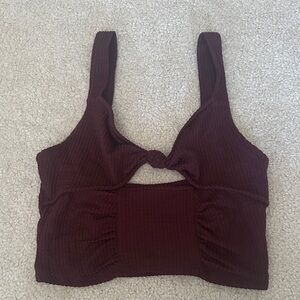 Deep Red Knotted Tank Top